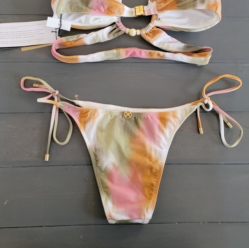 NWT Vix Women Green Duala Zene duala tie side Bikini Swimsuit Bottoms Sz Medium - Picture 10 of 10